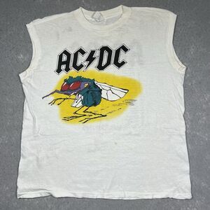 Vintage 1985 AC/DC Shirt Fly On The Wall Single Stitch No Sleeve Tee Unisex LARG